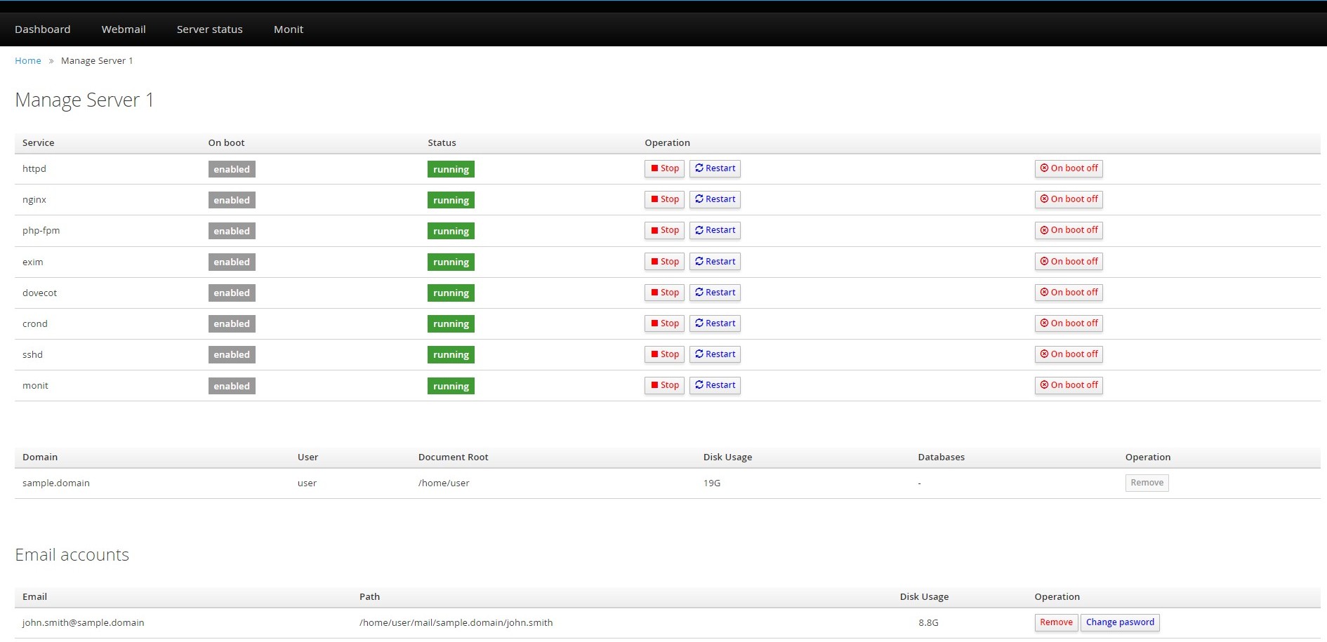 Reqad 2019 - Manage Server (PatternFly UI)